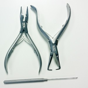 Zen I-tip (stick-tip) applicator kit for prebonded hair (Hook tool)